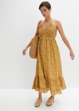 Długa sukienka w cętki leoparda bonprix
