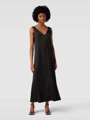 Długa sukienka w jednolitym kolorze model ‘MAEVA’ drykorn