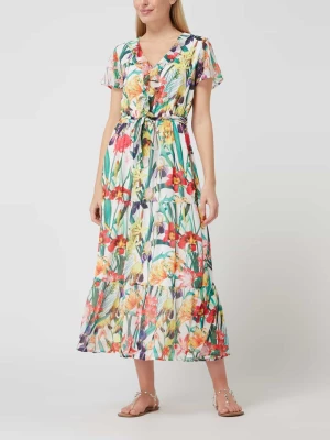 Długa sukienka w kwiatowe wzory SMASHED LEMON