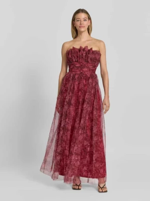 Długa sukienka w stylu z odkrytymi ramionami Lace & Beads