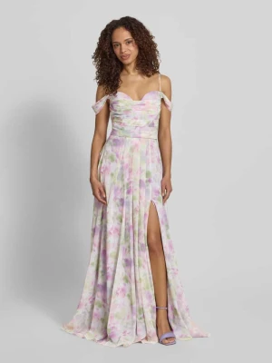 długa sukienka we wzór na całej powierzchni Mascara