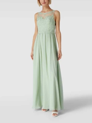 Długa sukienka wieczorowa z obszyciem kamieniami stras Laona