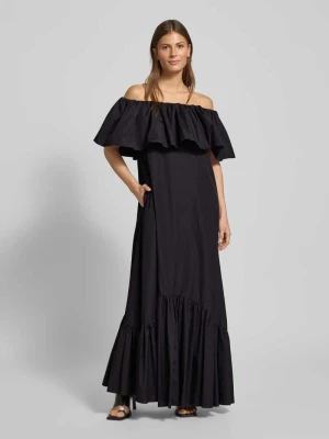 Długa sukienka z dekoltem w łódkę Max Mara Studio