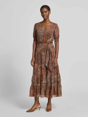 Długa sukienka z dekoltem w serek model ‘JEHONATHAN’ Lauren Ralph Lauren