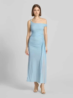 Długa sukienka z drapowaniami model 'LAYANA' bardot