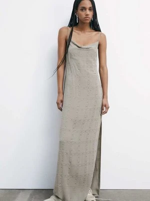 Długa sukienka z głębokim dekoltem i ćwiekami PATRIZIA PEPE