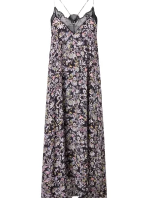 Długa sukienka z jedwabiu w kwiatowy wzór Zadig & Voltaire