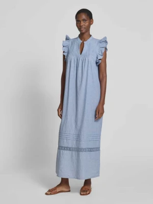 Długa sukienka z kołnierzem z lamówką model ‘Gemala’ MbyM