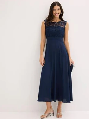 Długa sukienka z koronką bonprix