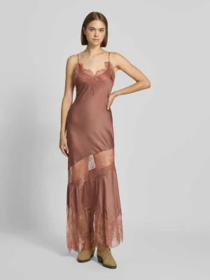 Długa sukienka z koronką i wiązaniem z tyłu model 'ILISA' Topshop