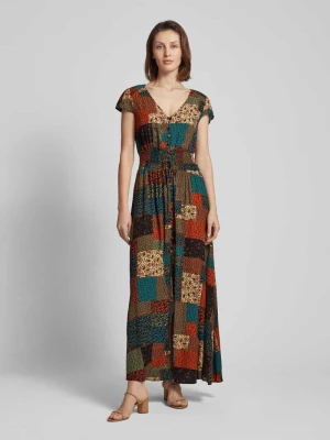 Długa sukienka z listwą guzikową na całej długości Apricot