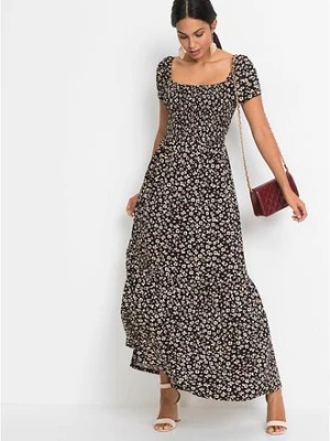 Długa sukienka z mieszanki wiskozy bonprix