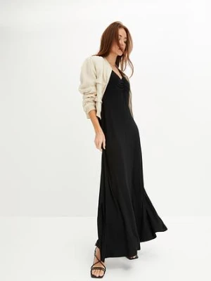 Długa sukienka z mieszanki wiskozy bonprix