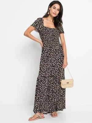 Długa sukienka z mieszanki wiskozy bonprix