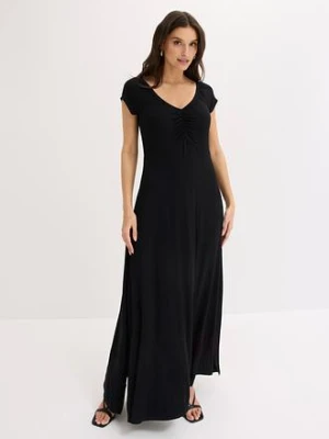 Długa sukienka z mieszanki wiskozy bonprix