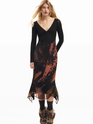 Długa sukienka z nadrukiem Desigual