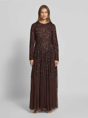 Długa sukienka z okrągłym dekoltem Lace & Beads