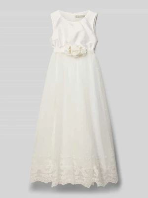 Długa sukienka z okrągłym dekoltem Une Hautre Couture