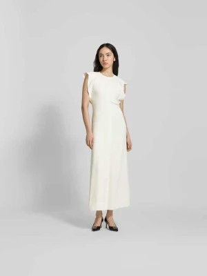Długa sukienka z okrągłym dekoltem Victoria Beckham Écru
