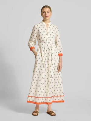 Długa sukienka z ozdobną bordiurą Marc Cain