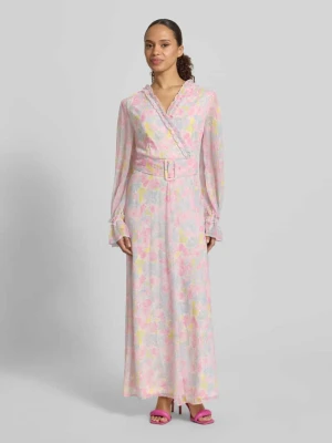 Długa sukienka z paskiem i falbanami model 'EMMA' Vila