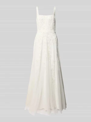 długa sukienka z perłami i cekinami Adrianna Papell