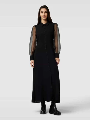 Długa sukienka z półprzezroczystymi, bufiastymi rękawami model ‘SAVANNA’ YAS
