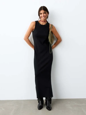 Długa sukienka z rozcięciami czarny - Dziewczyna - - MANGO TEEN