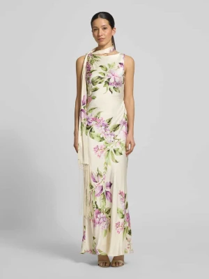 Długa sukienka z satyny z szalem model 'Ariane' Forever New