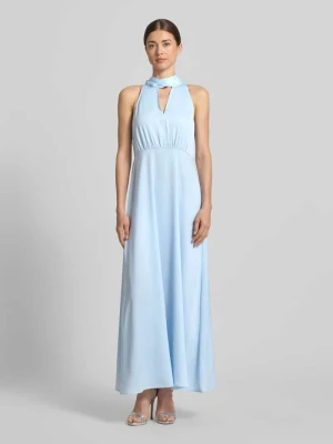 Długa sukienka z satyny ze stójką model 'Thea' YAS