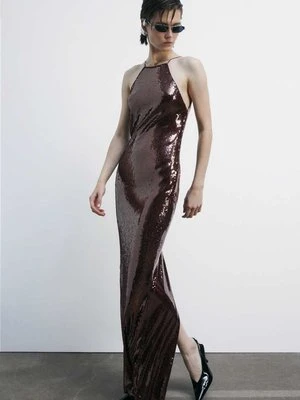 Długa sukienka z tiulu z cekinami PATRIZIA PEPE