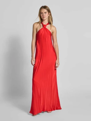 Długa sukienka z wiązanym detalem i wiązaniem na szyi model ‘Huppsala’ Essentiel Antwerp