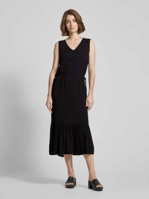 Długa sukienka z wiskozy z dekoltem w serek model ‘Radia’ Soyaconcept