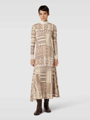 Długa sukienka ze wzorem na całej powierzchni Polo Ralph Lauren