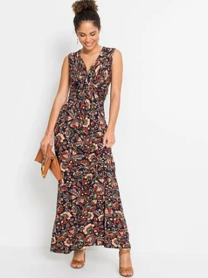 Duga sukienka z mieszanki wiskozy bonprix