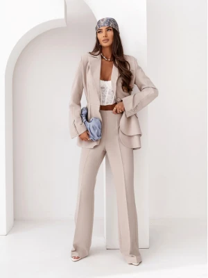 Długa taliowana marynarka ATALIA - beżowa  magmac 