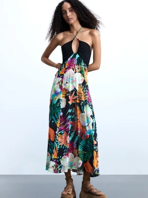 Długa tropikalna sukienka Desigual