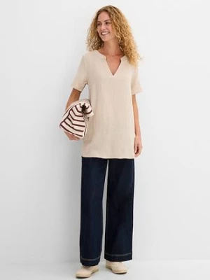 Długa tunika muślinowa z czystej bawełny bonprix