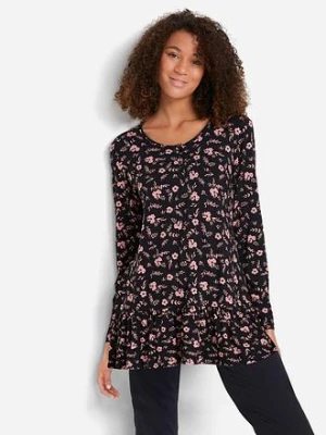 Długa tunika shirtowa z mieszanki wiskozy bonprix