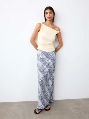 Długa wzorzysta spódnica niebieski - Dziewczyna - - MANGO TEEN