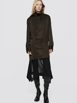 Długa, Zwiewna Bluzka – Limited Edition - Zielony - Massimo Dutti - Female