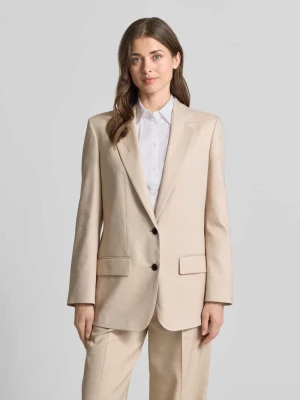 Długi blezer o kroju relaxed fit z mieszanki wiskozy z domieszką lnu model 'ANETALI' HUGO