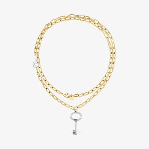 Długi Dwukolorowy Naszyjnik Łańcuszkowy Ze Stali Z Charmsem Z Motywem Klucza Tous Charming - Tous Rozmiar