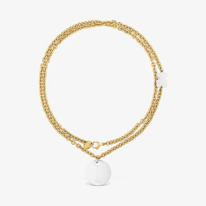 Długi Dwukolorowy Naszyjnik Łańcuszkowy Ze Stali Z Charmsem Z Motywem Medalionu Tous Charming - Tous Rozmiar