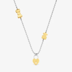 Długi Dwukolorowy Naszyjnik Ze Stali Z Charmsami Tous Charming - Tous Rozmiar