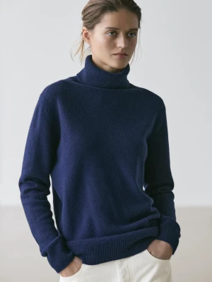 Długi Dzianinowy Sweter Z Golfem - Oceaniczny - - Massimo Dutti - Kobieta