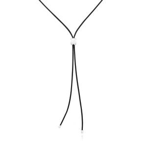 Długi Gumowy Naszyjnik Z 12-Milimetrowym Srebrnym Misiem Tous Bold Motif - Tous Rozmiar