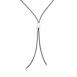 Długi Gumowy Naszyjnik Z 18-Milimetrowym Srebrnym Misiem Tous Bold Motif - Tous Rozmiar