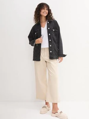 Długi i szeroki T-shirt z dekoltem w serek, krótki rękaw (5 sztuk) bonprix