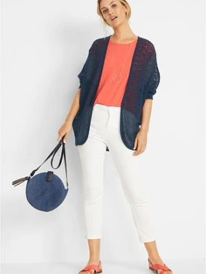 Długi kardigan w ażurowy wzór bonprix